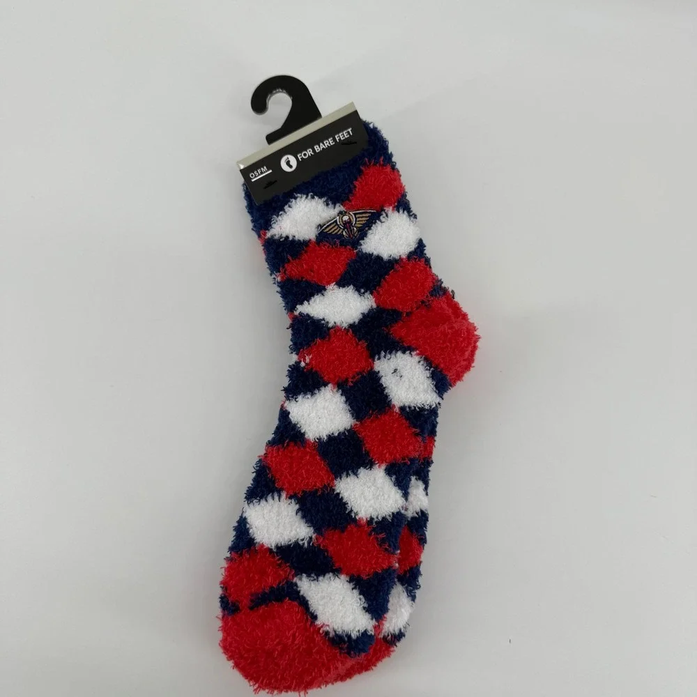 For Bare Feet New Orleans Pelicans‎ Argyle Fuzzy Cozy Socks OSFM